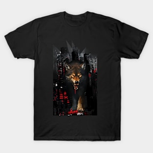 Wolf in night city T-Shirt